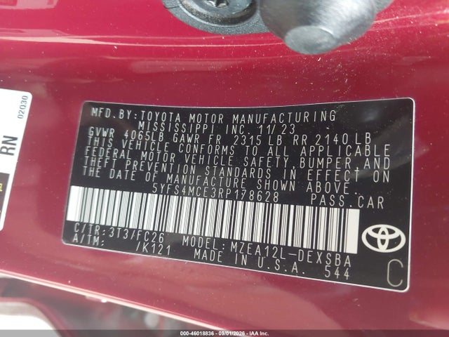 Toyota COROLLA SE 2024 5YFS4MCE3RP178628 Image 9