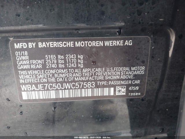 Продажа на аукционе авто 2018 Bmw 540i Xdrive, vin: WBAJE7C50JWC57583, номер лота: 46019070