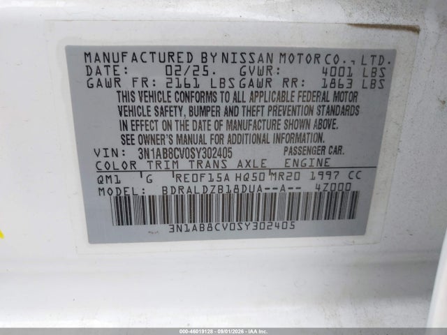 Nissan SENTRA SV 2025 3N1AB8CV0SY302405 Image 9