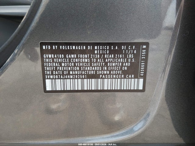 3VWDB7AJ4HM292561 Volkswagen Jetta 1.4t Se