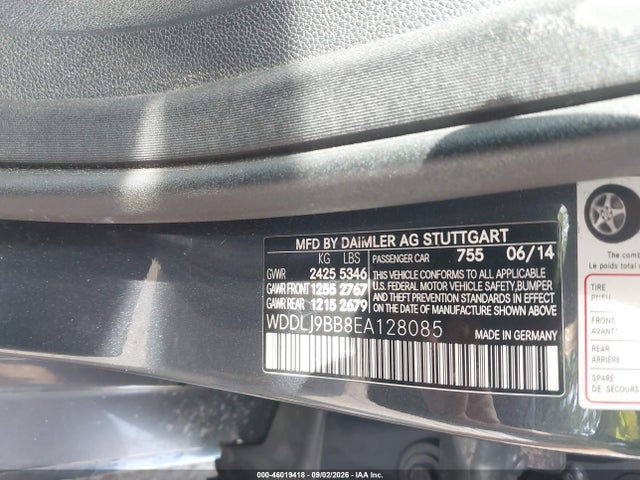 46019418 :رقم المزاد ، WDDLJ9BB8EA128085 vin ، 2014 Mercedes-benz Cls 550 4matic مزاد بيع
