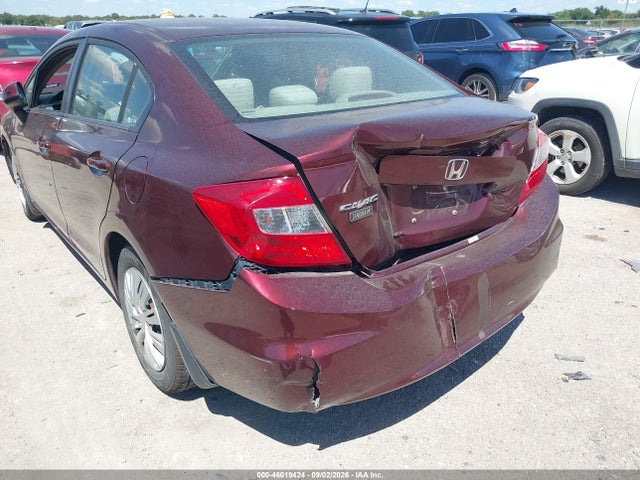46019424 :رقم المزاد ، 19XFB2F56CE105110 vin ، 2012 Honda Civic Lx مزاد بيع