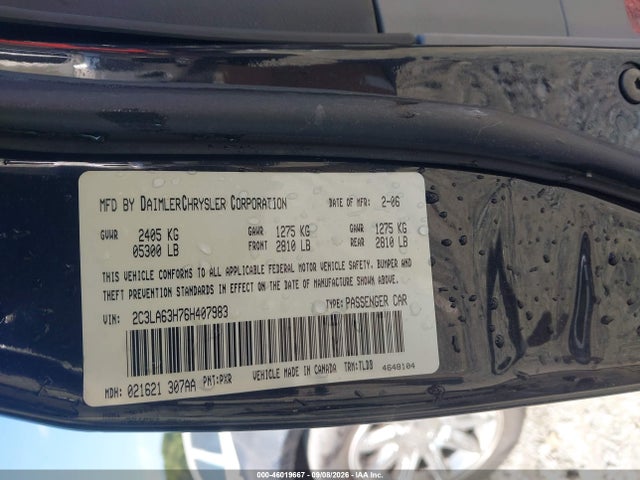 Продаж на аукціоні авто 2006 Chrysler 300c, vin: 2C3LA63H76H407983, номер лоту: 46019667