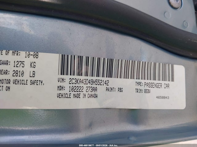 Aukcja sprzedaży 2009 Chrysler 300 Lx, vin: 2C3KA43D49H552142, numer aukcji: 46019677