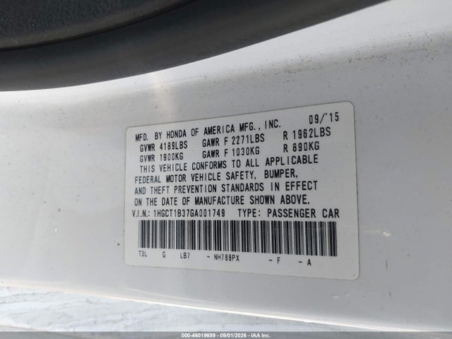 1HGCT1B37GA001749 Honda Accord Lx-s