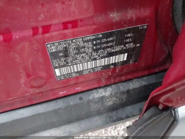 46019715 :رقم المزاد ، JTMP1RFVXKJ003116 vin ، 2019 Toyota Rav4 Xle مزاد بيع