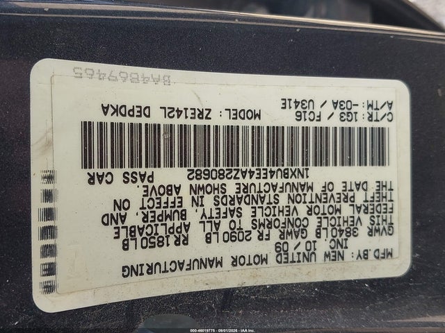 Продаж на аукціоні авто 2010 Toyota Corolla Le, vin: 1NXBU4EE4AZ280682, номер лоту: 46019775
