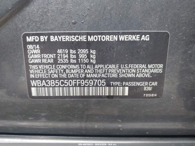 Aukcja sprzedaży 2015 Bmw 328i Xdrive, vin: WBA3B5C50FF959705, numer aukcji: 46020023