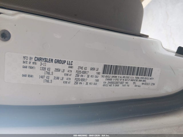 Aukcja sprzedaży 2011 Chrysler Town & Country Touring-l, vin: 2A4RR8DG9BR716837, numer aukcji: 46020062