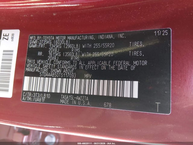 Toyota Grand Highlander Platinum 2026 5TDAAAB50TS117093 Image 9