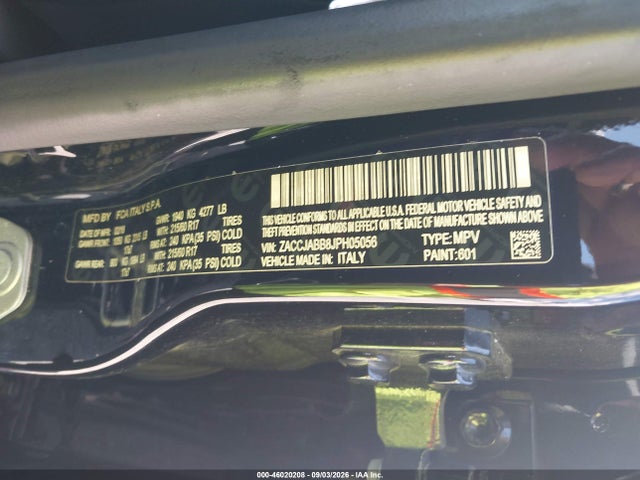 46020208 :رقم المزاد ، ZACCJABB8JPH05056 vin ، 2018 Jeep Renegade Latitude Fwd مزاد بيع