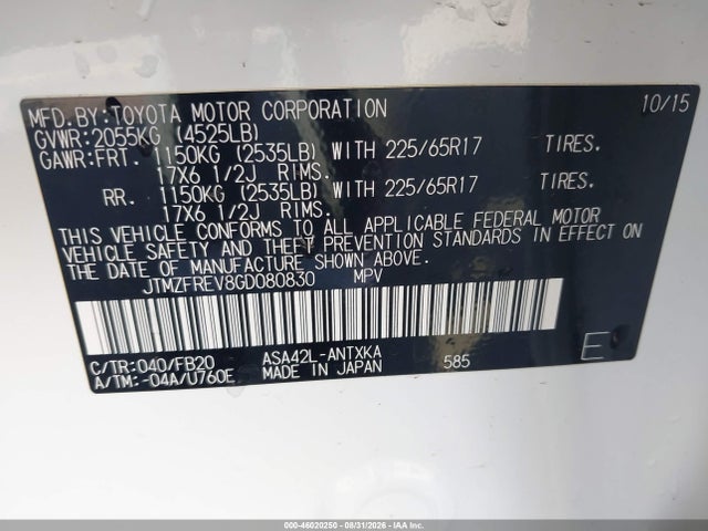 Toyota RAV4 LE 2016 JTMZFREV8GD080830 Image 9