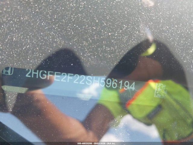 46020286 :رقم المزاد ، 2HGFE2F22SH596194 vin ، 2025 Honda Civic Lx مزاد بيع