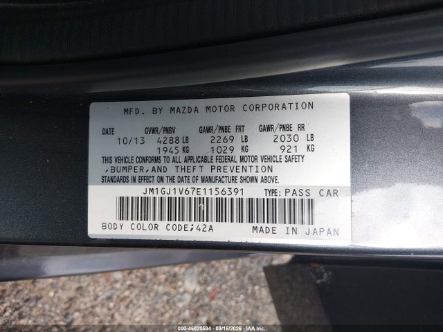 Продажа на аукционе авто 2014 Mazda Mazda6 I Touring, vin: JM1GJ1V67E1156391, номер лота: 46020594