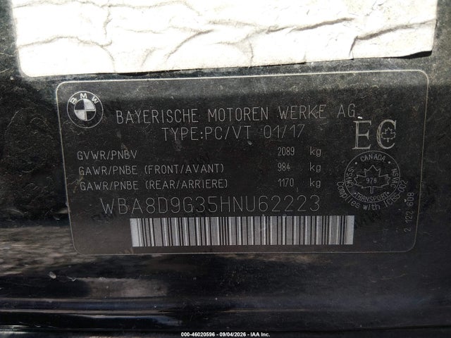 Продажа на аукционе авто 2017 Bmw 330i Xdrive, vin: WBA8D9G35HNU62223, номер лота: 46020596