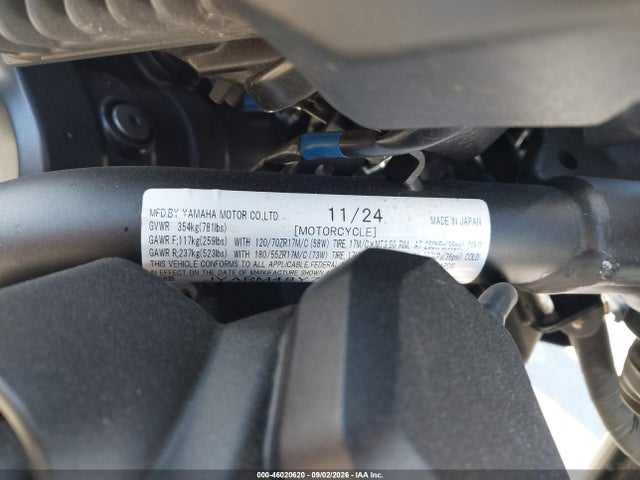 2025 Yamaha Mtn690 C მანქანა იყიდება აუქციონზე, vin: JYARM48Y7SA000616, აუქციონის ნომერი: 46020620