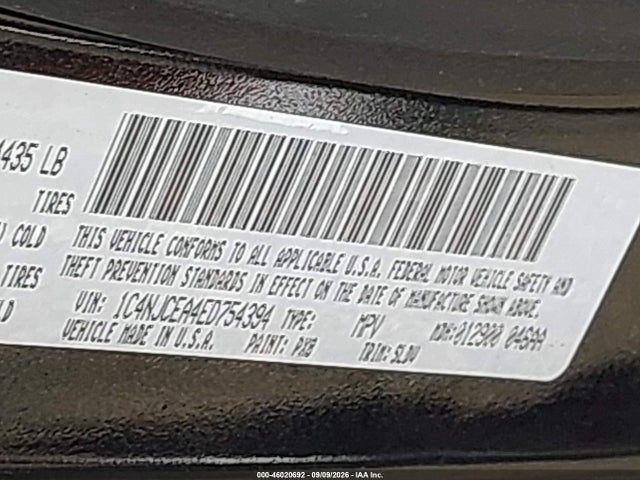 2014 Jeep Compass High Altitude მანქანა იყიდება აუქციონზე, vin: 1C4NJCEA4ED754394, აუქციონის ნომერი: 46020692