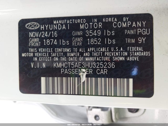 Hyundai ACCENT SE 2017 KMHCT5AE3HU325236 Image 9