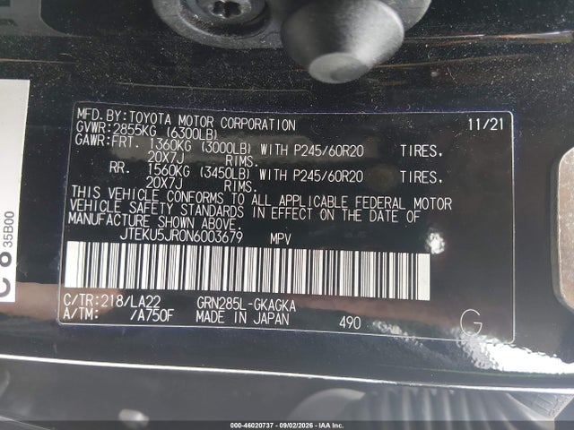 JTEKU5JR0N6003679 Toyota 4runner Limited
