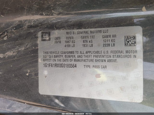 Chevrolet Camaro 1lt 2016 1G1FA1RX0G0180564 Image 9