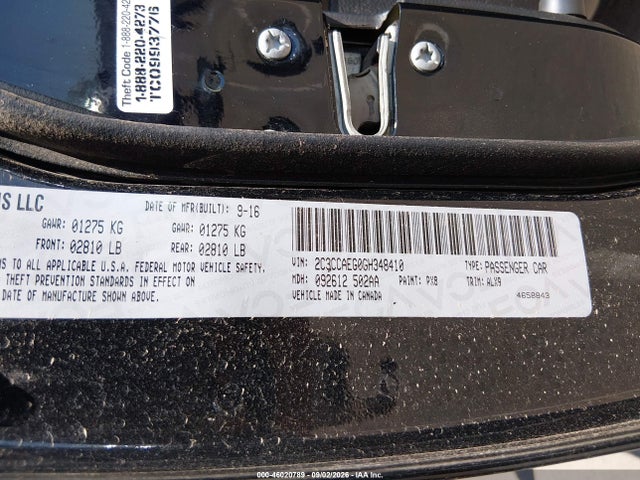 Продажа на аукционе авто 2016 Chrysler 300c, vin: 2C3CCAEG0GH348410, номер лота: 46020789