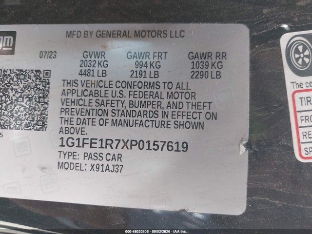 1G1FE1R7XP0157619 Chevrolet Camaro Rwd 1ss