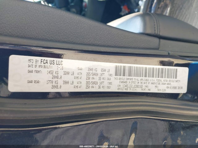 Продаж на аукціоні авто 2018 Dodge Durango Gt Awd, vin: 1C4RDJDG1JC283162, номер лоту: 46020871