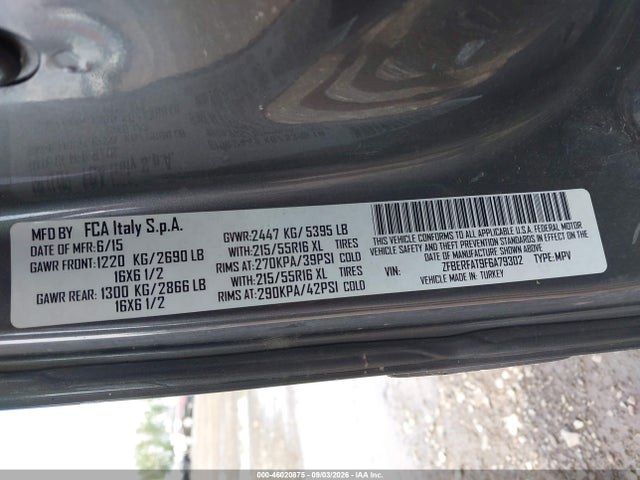 Продажа на аукционе авто 2015 Ram Promaster City Tradesman, vin: ZFBERFAT9F6A79302, номер лота: 46020875
