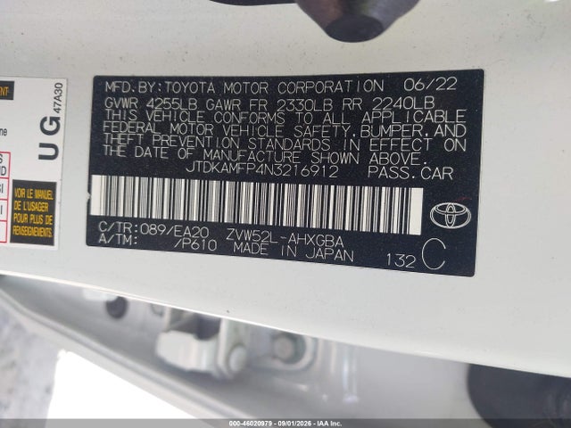 Toyota Prius Prime Xle 2022 JTDKAMFP4N3216912 Image 9