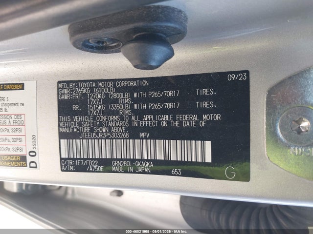 Toyota 4RUNNER SR5 2023 JTEEU5JR3P5303268 Image 9