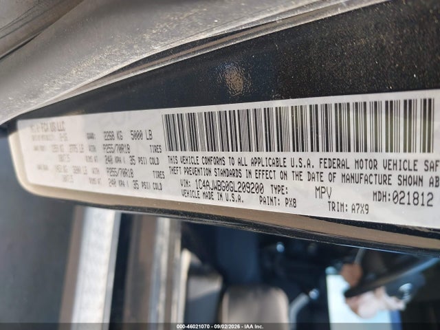 Продажа на аукционе авто 2016 Jeep Wrangler Sahara, vin: 1C4AJWBG0GL209200, номер лота: 46021070