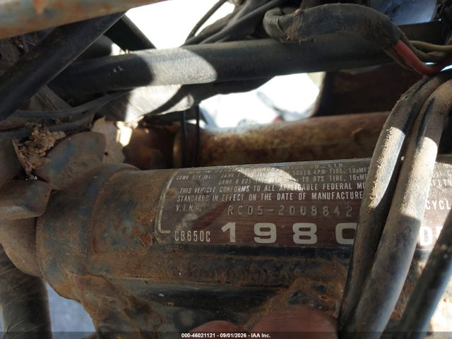 Aukcja sprzedaży 1980 Honda Cb650, vin: RC03E2113277, numer aukcji: 46021121