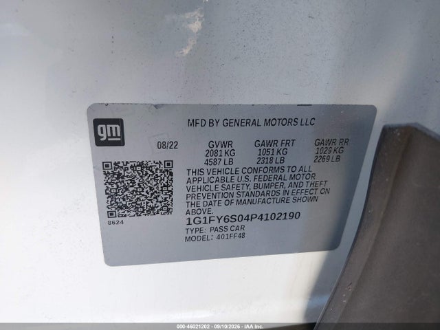 1G1FY6S04P4102190 Chevrolet Bolt Euv Fwd Lt