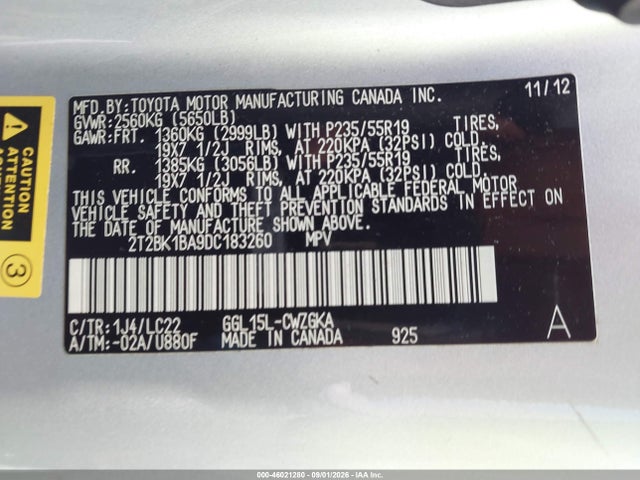 2013 Lexus Rx 350 F Sport მანქანა იყიდება აუქციონზე, vin: 2T2BK1BA9DC183260, აუქციონის ნომერი: 46021280