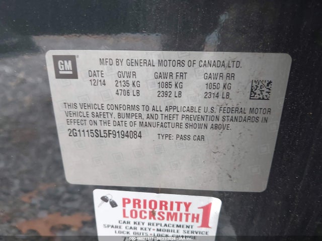 Продажа на аукционе авто 2015 Chevrolet Impala 1lt, vin: 2G1115SL5F9194084, номер лота: 46021317