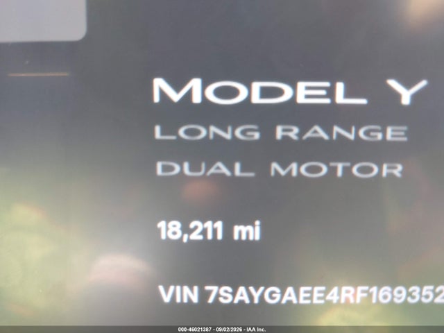 Aukcja sprzedaży 2024 Tesla Model Y Long Range Dual Motor All-wheel Drive, vin: 7SAYGAEE4RF169352, numer aukcji: 46021387