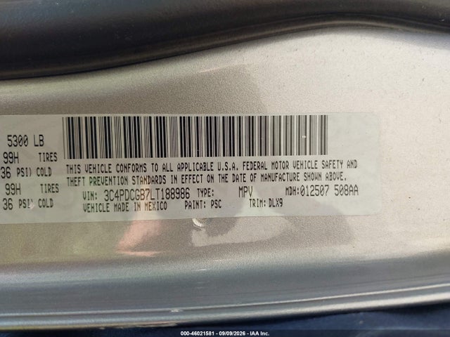 Продажа на аукционе авто 2020 Dodge Journey Crossroad, vin: 3C4PDCGB7LT188986, номер лота: 46021581