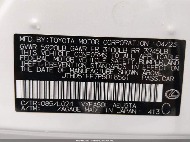 JTHD51FF7P5018561 Lexus Ls 500