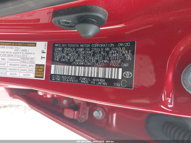 Toyota Prius Limited 2021 JTDKAMFU3M3134321 Image 9