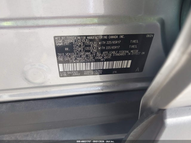 Продаж на аукціоні авто 2024 Toyota Rav4 Xle, vin: 2T3W1RFV6RC293525, номер лоту: 46021707