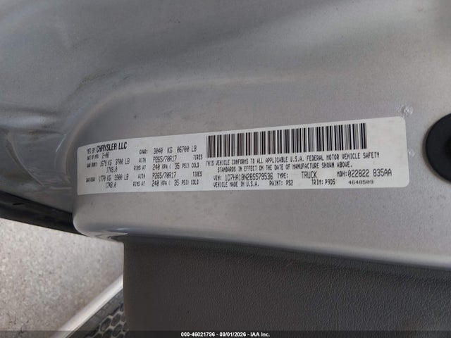 Продаж на аукціоні авто 2008 Dodge Ram 1500 St/sxt, vin: 1D7HA18N28S579536, номер лоту: 46021796