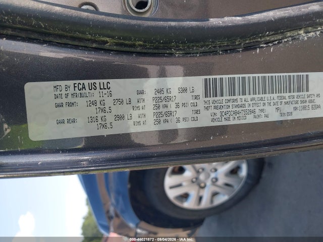 Aukcja sprzedaży 2017 Dodge Journey Se, vin: 3C4PDCAB4HT552846, numer aukcji: 46021872