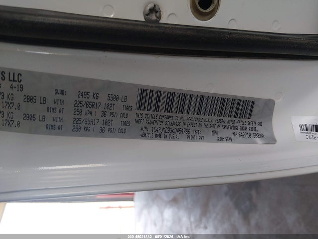 Aukcja sprzedaży 2019 Jeep Cherokee Latitude 4x4, vin: 1C4PJMCB3KD454786, numer aukcji: 46021882