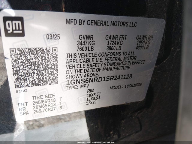Chevrolet Tahoe 4wd Lt 2025 1GNS6NRD1SR241128 Image 9