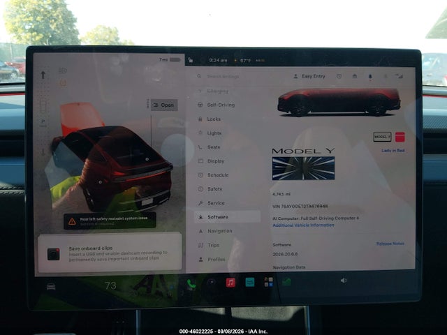 Aukcja sprzedaży 2026 Tesla Model Y Performance All-wheel Drive, vin: 7SAYGDET2TA676948, numer aukcji: 46022225