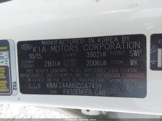 KIA FORTE EX 2016 KNAFZ4A86G5547439 Image 9