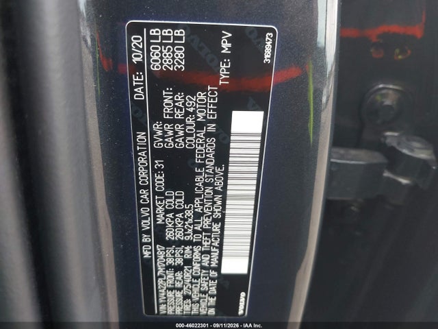 Продажа на аукционе авто 2021 Volvo Xc90 T6 Inscription 7 Passenger, vin: YV4A22PL7M1704817, номер лота: 46022301