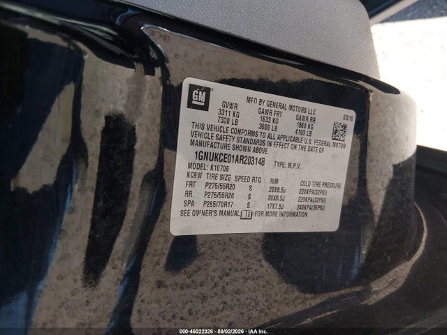 2010 Chevrolet Tahoe Ltz მანქანა იყიდება აუქციონზე, vin: 1GNUKCE01AR203148, აუქციონის ნომერი: 46022328