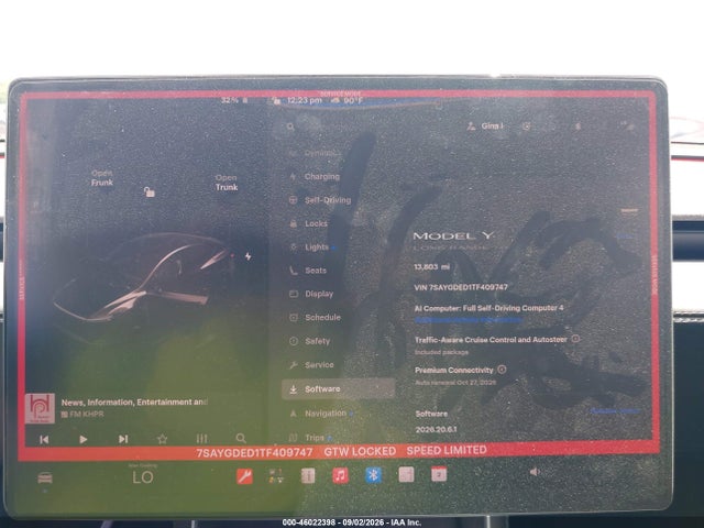 Auction sale of the 2026 Tesla Model Y Premium Rear-wheel Drive/rear-wheel Drive, vin: 7SAYGDED1TF409747, lot number: 46022398