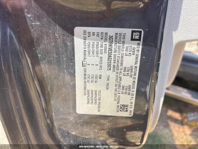 Продаж на аукціоні авто 2010 Gmc Sierra 1500 Sle, vin: 3GTRKVE30AG233875, номер лоту: 46022493